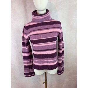 Y2K American Eagle Purple Striped Sweater